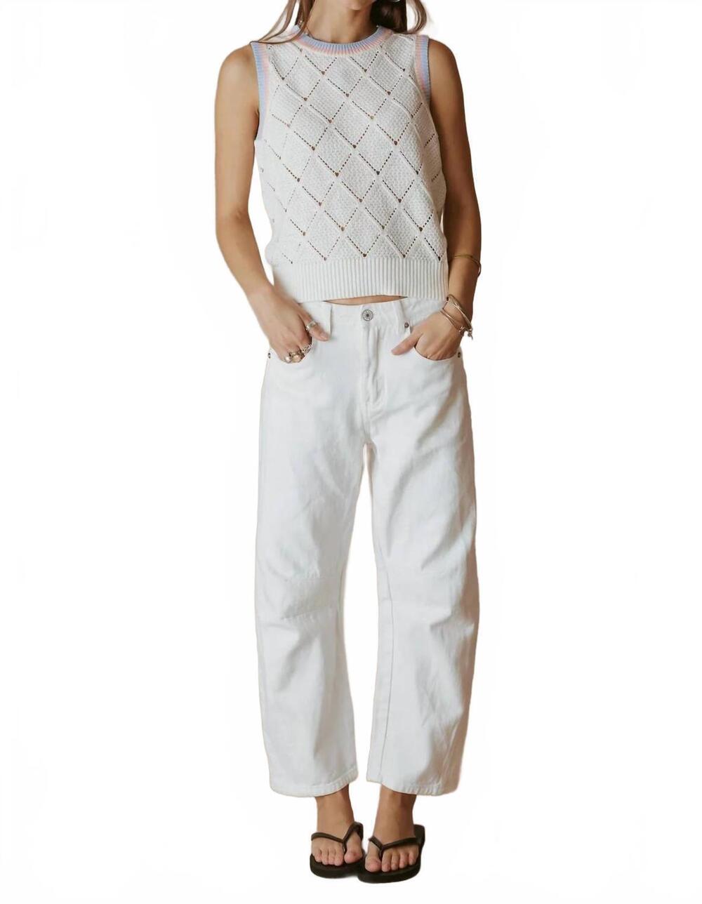 NEW 27 MILES MALIBU ayah texture knit tank top in sherbet